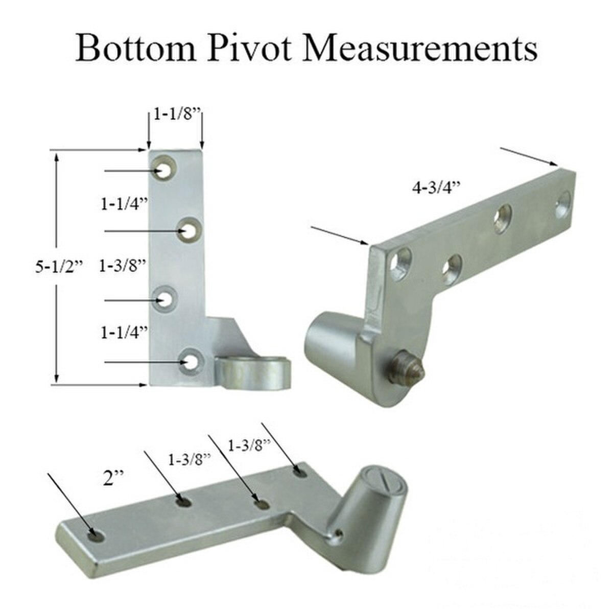 3/4 in. offset Contemporary Bottom Pivot Set, LH out-swing, RH in-swing ...