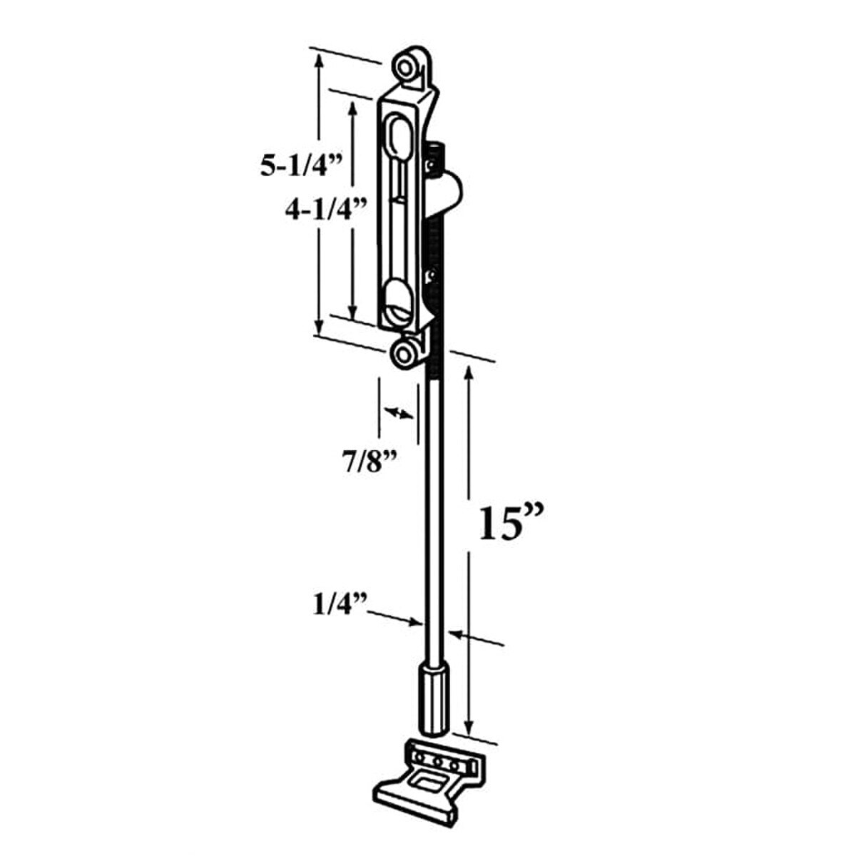 Flush Bolt 15 inch,1/8bs Commercial Doors Hardware- Aluminum