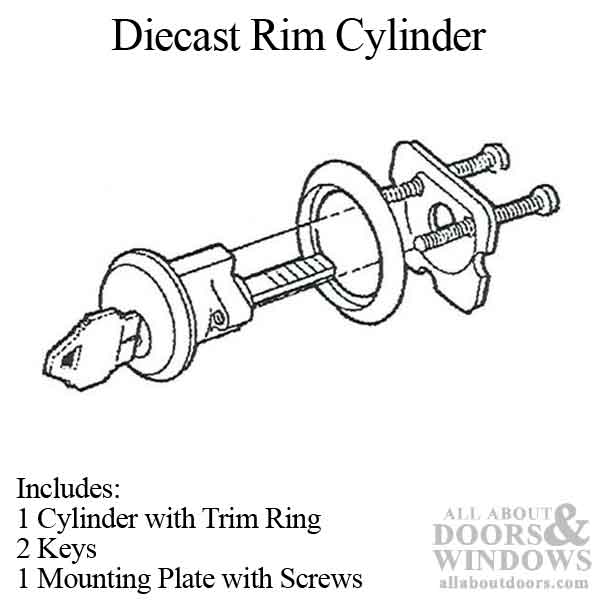 Rim Cylinder, 5 Pin Diecast, Schlage SC1 Key Lock - Contents
