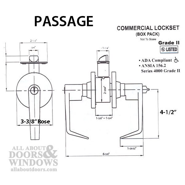 Classroom Lever Lock Dimensions
