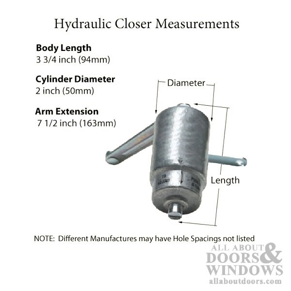 Discontinued Hydraulic Screen Storm Door Closer 35 Pound