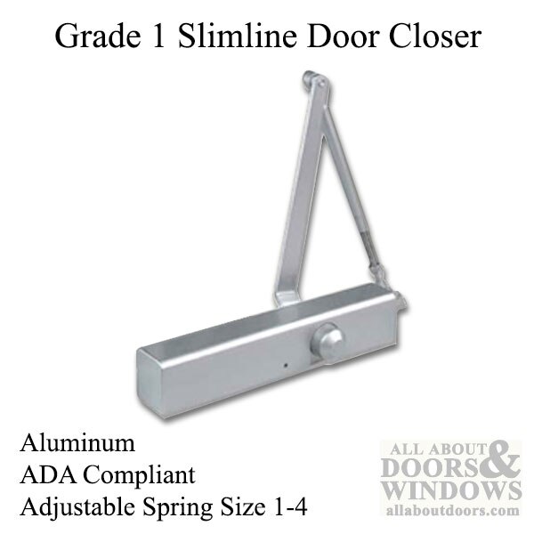 Ada Compliant Grade 1 Commercial Door Closer Adjustable Spring Size 1 4 Aluminum