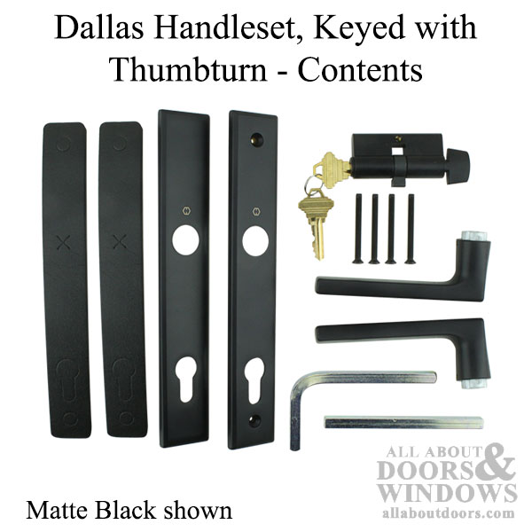 Dallas Contemporary Lever Handle, Keyed Active with Thumbturn