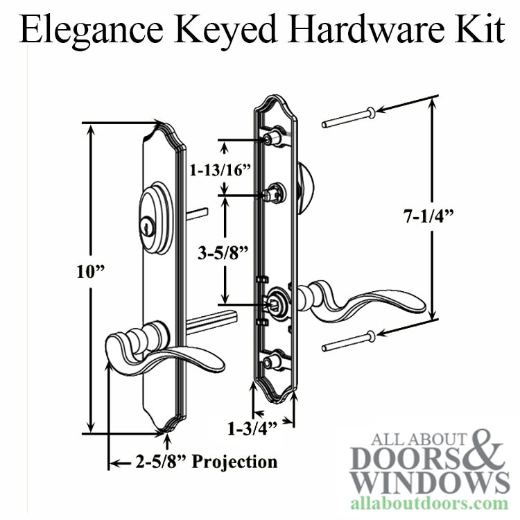 Elegance Keyed Kit Dimensions