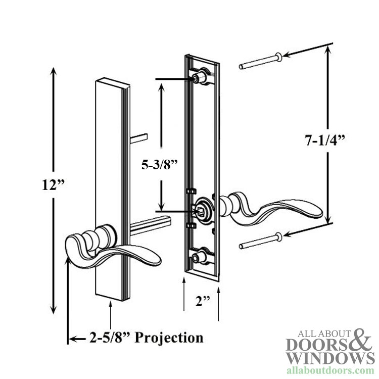 Passive/Dummy Handle Set Dimensions