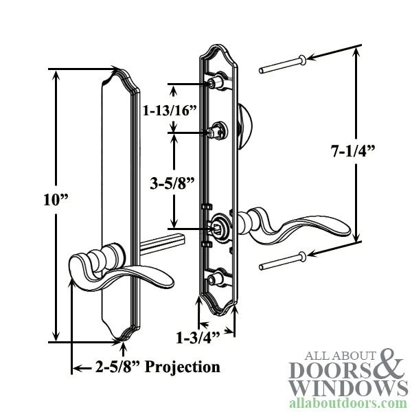 Evolutions 10 Inch Handle – Non-Keyed – Active Door