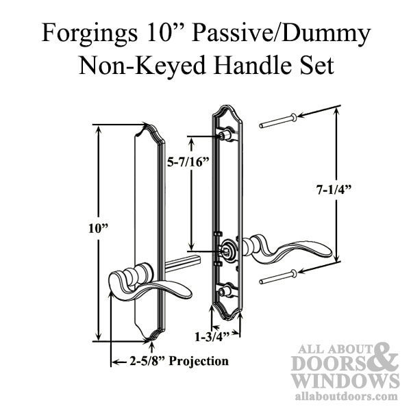 Forgings 10 Inch Dummy Handle Set Specs – Non-Keyed