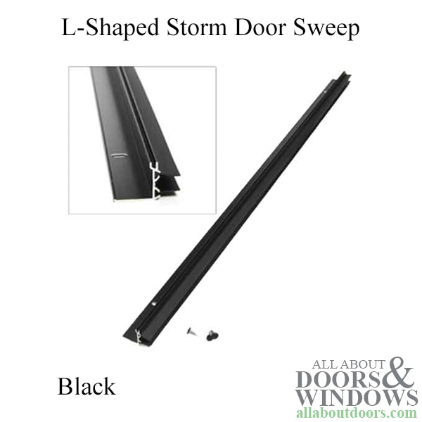 L-shaped storm door sweep