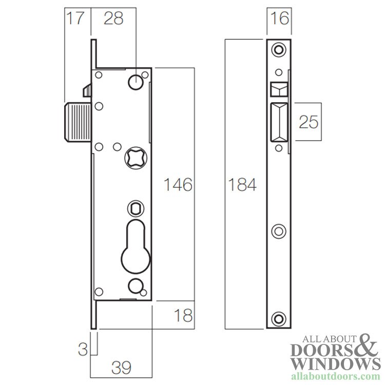 Specs: Quattro Screen Door Locking Handle – Mortise Lock