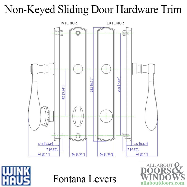 Fontana Non-Keyed Entry Trim by Winkhaus | Sliding Door Hardware for Secure Entry