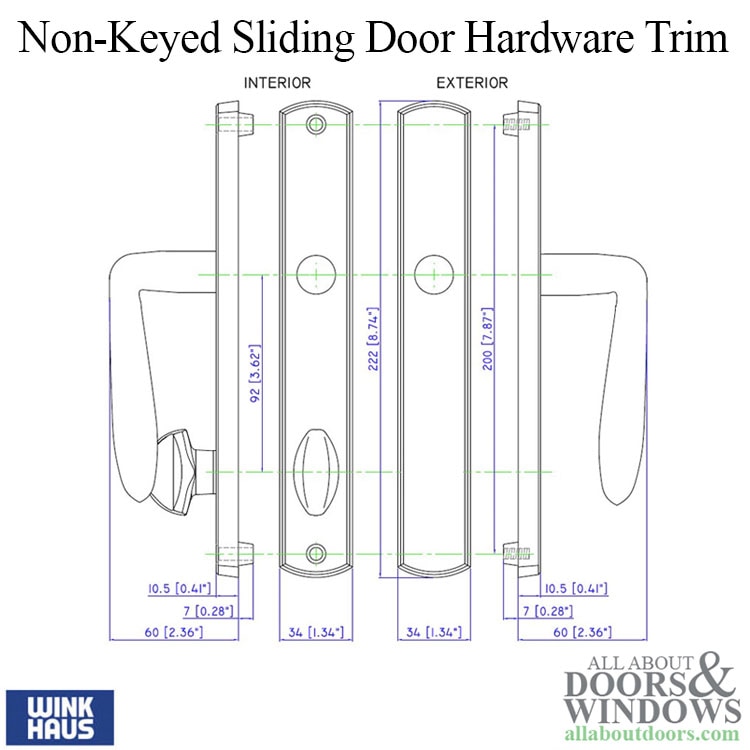 Botticelli Non-Keyed Entry Trim for Winkhaus Sliding Door