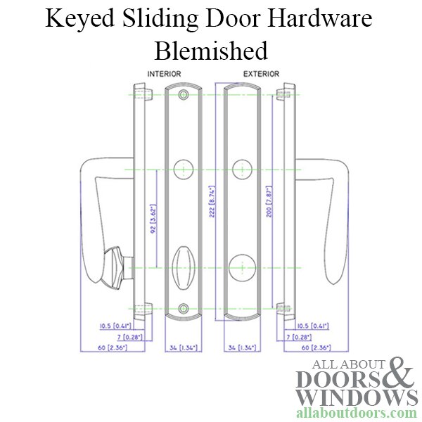 Keyed Entry Winkhaus Sliding Door Hardware Handle