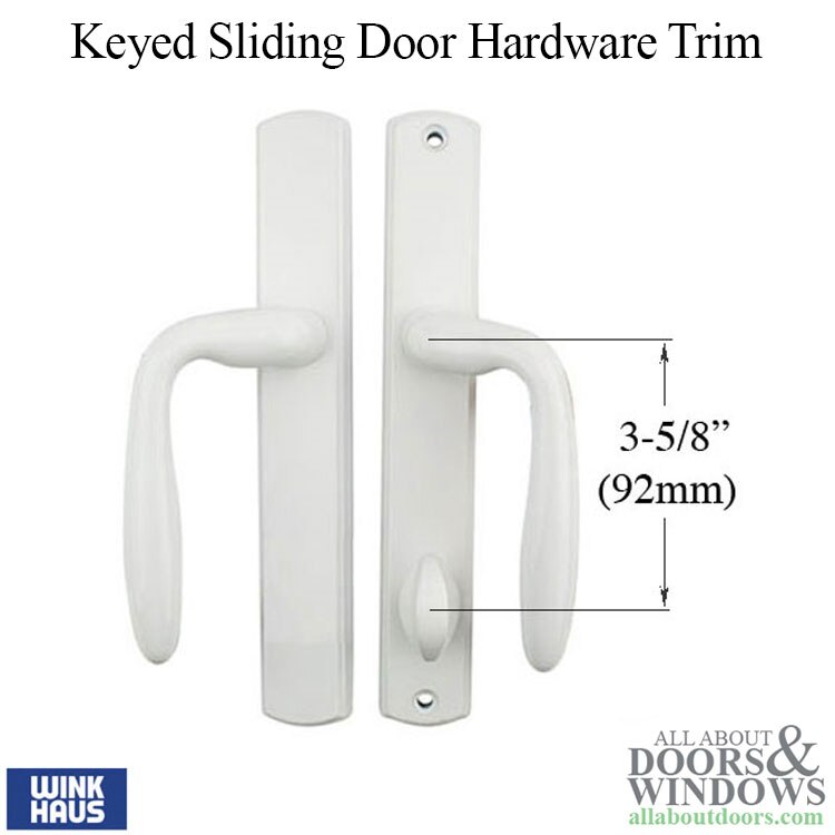 Botticelli keyed entry trim for Winkhaus sliding door in White