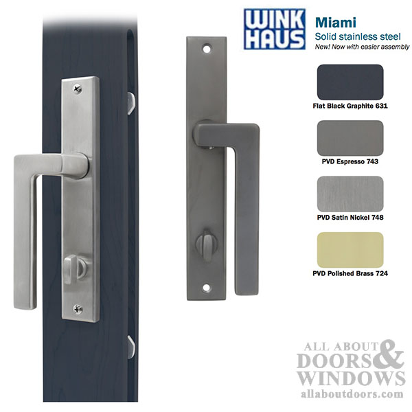 Miami Keyed Active Sliding Patio Door Handle, Right Hand with color options