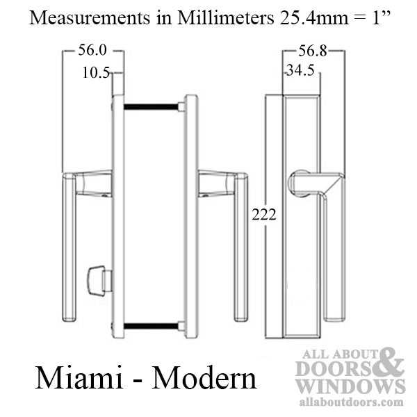 Miami Non-Keyed Sliding Patio Door Handle
