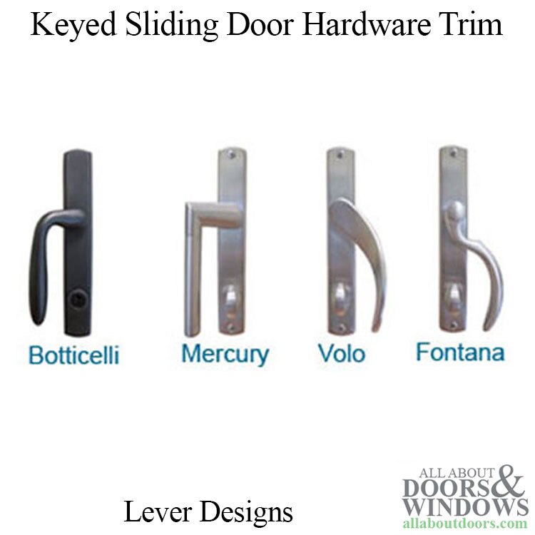 Fontana Style Keyed Entry Sliding Door Handle Set Color Options