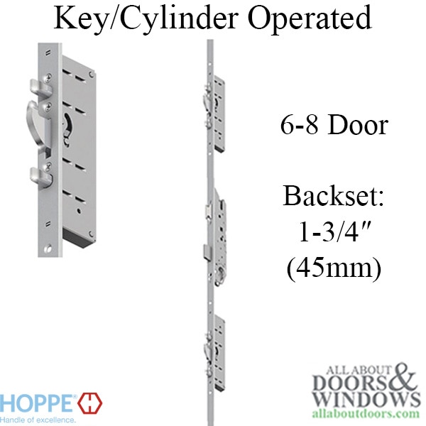 Hoppe 24mm Key Operated MPL, 1-3/4" Backset - 6-8 Door