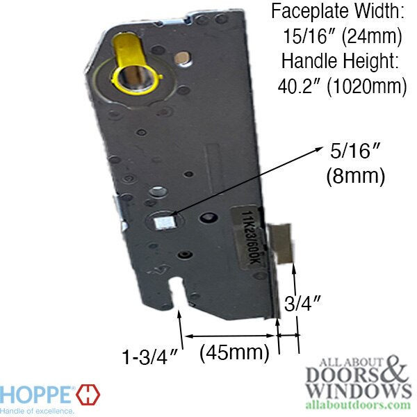 Hoppe 24mm Key Operated MPL - 1-3/4" Backset, 6-8 Door