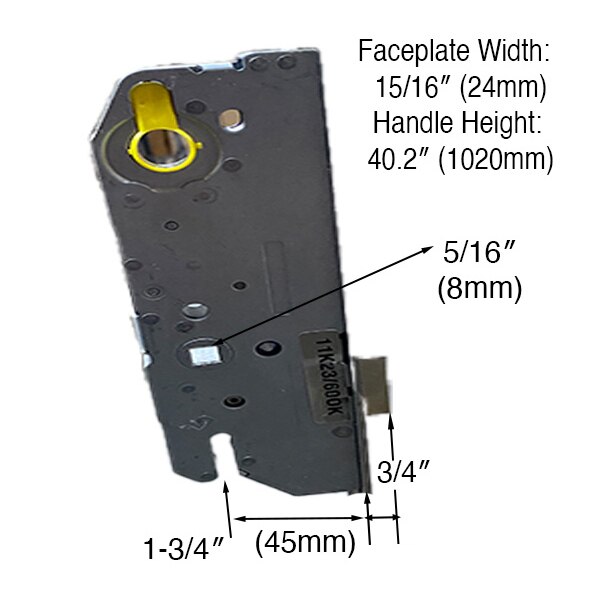 Hoppe 24mm Key Operated MPL - 1-3/4" Backset, 6-8 Door