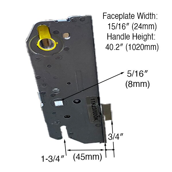 Hoppe 24mm Key Operated Multipoint Lock, 1-3/4" Backset - 8-0 Door
