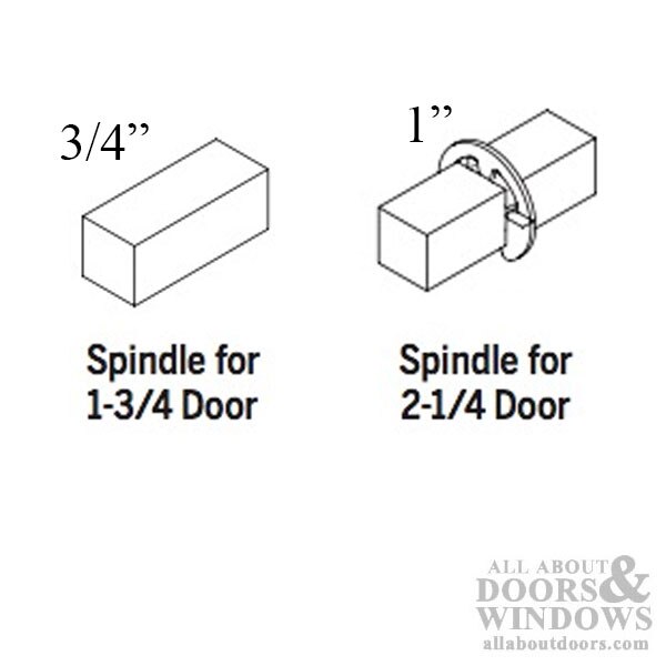 1-inch spindles for Trilennium Lock, 2-1/4 inch doors