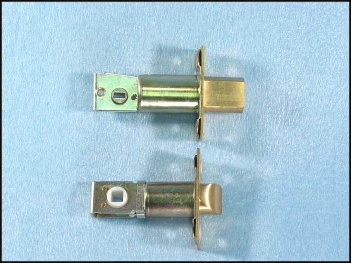 2 inch Backset Deadbolt Latch, Square Face - Brass