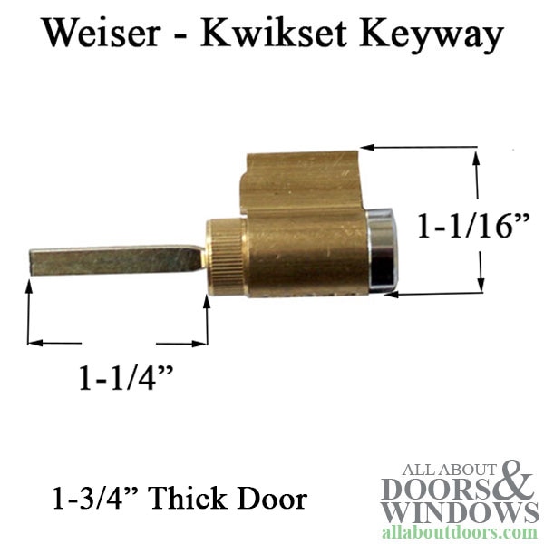 Trilennium 5 Pin Key Cylinder, Weiser / Kwikset Keyway, 1-3/4" door