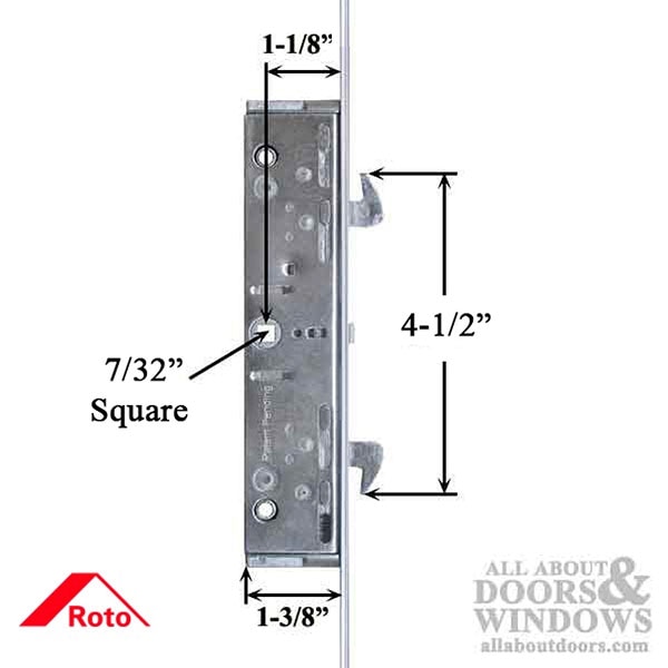 Roto Sliding Patio Door 4 Point Hook Lock - Aluminum
