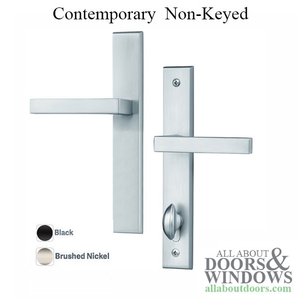 Contemporary Active Non-Keyed Multipoint Lock Door Handle Set – Modern Entry Trim