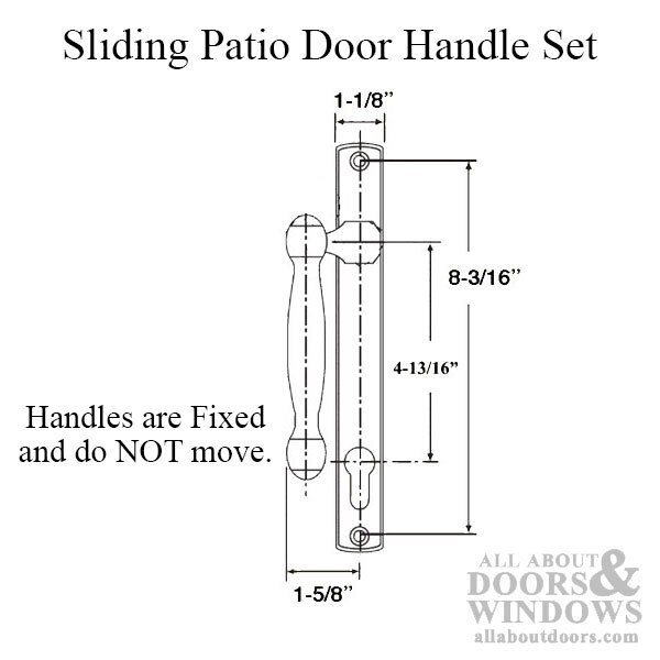 Sliding Door Dummy Handle | Handleset for Sliding Doors - Dimensions