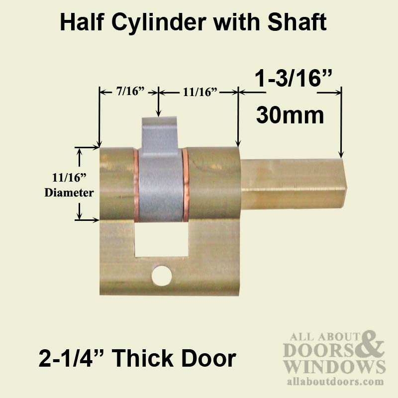 Winkhaus Eclipse 2-1/4 inch 57 mm Half Cylinder 00/30T