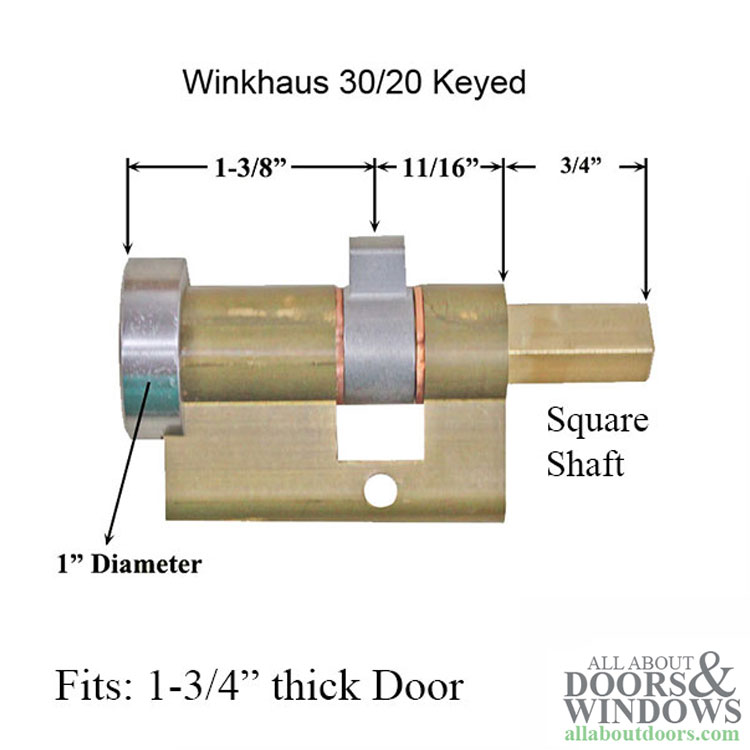 Side view of the Winkhaus One Motion Eclipse 45mm Keyed Cylinder