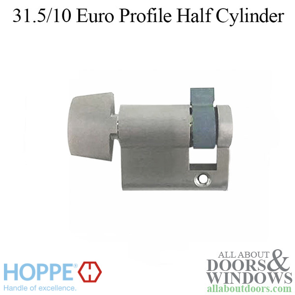 41.5mm Hoppe inactive 31.5/10 Euro profile half cylinder with D-knob