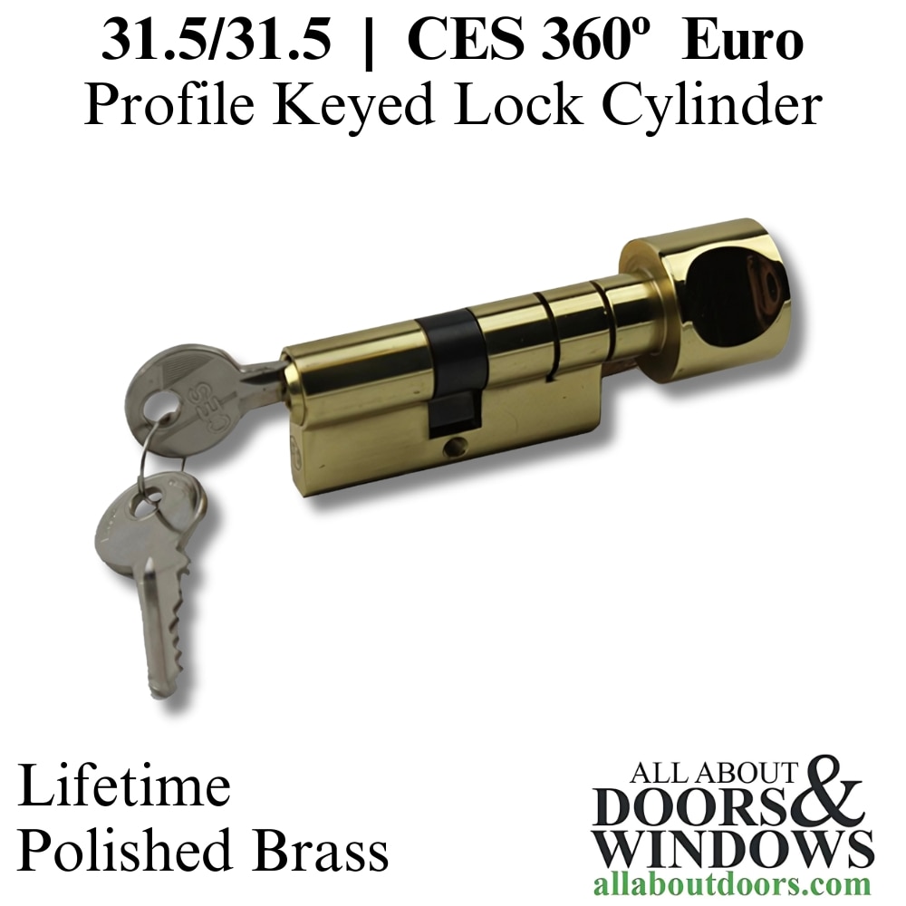 CES H‑Knob Keyed Cylinder – Brown Euro‑Profile, 360° Rotation