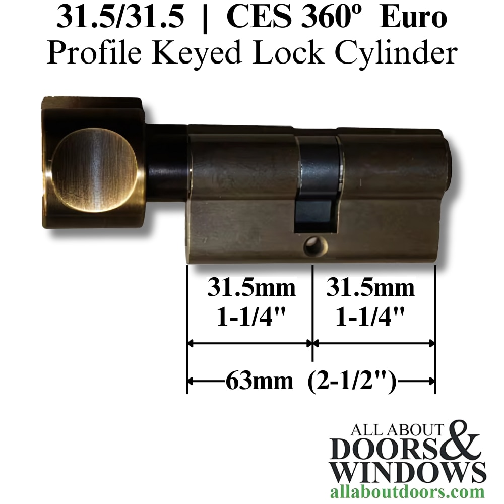CES H‑Knob Cylinder with Dimensions – 360°