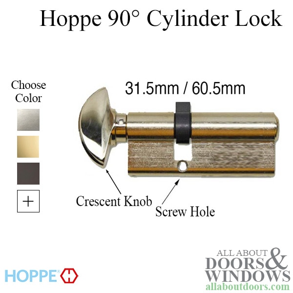 90 degree Hoppe Keyed Cylinder