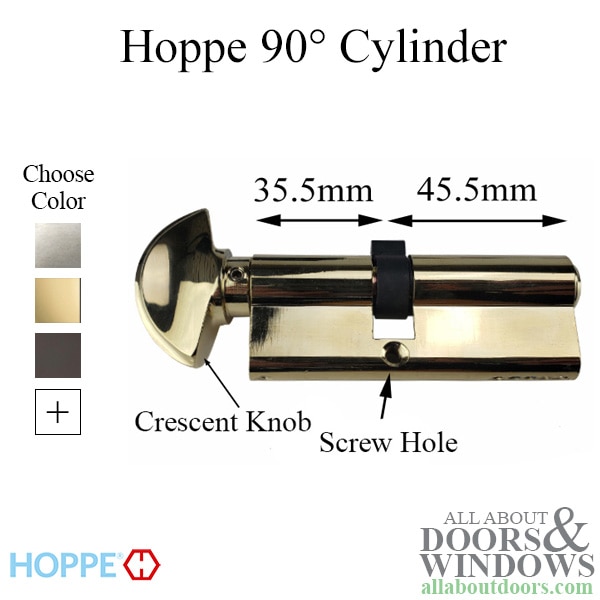 HOPPE Non-Logo Euro Profile Cylinder with Crescent Knob