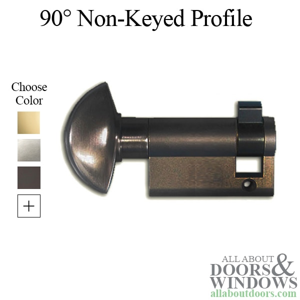Side view of the HOPPE Non-Logo Cylinder Lock in Brass