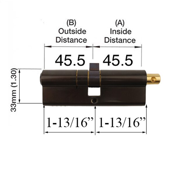 Hoppe active Keyed 45.5/45.5 CES 90 Euro profile cylinder lock