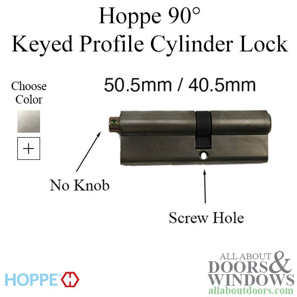 Hoppe Active Euro 90° Keyed Profile Cylinder - Non-Logo Design
