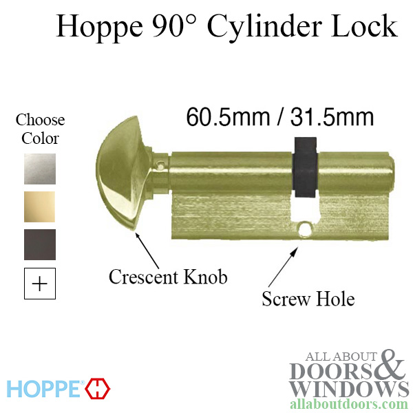 Hoppe Keyed Cylinder, 90 Degree