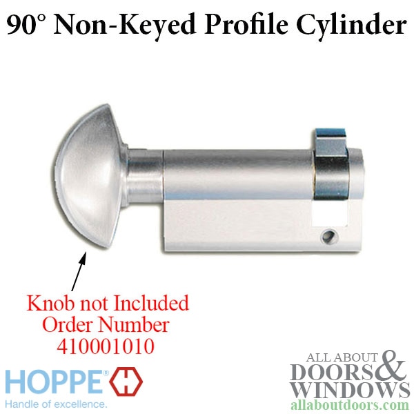 65.5/10 Hoppe Inactive 90° Non-Logo Non-Keyed Profile Cylinder Lock, No Knob