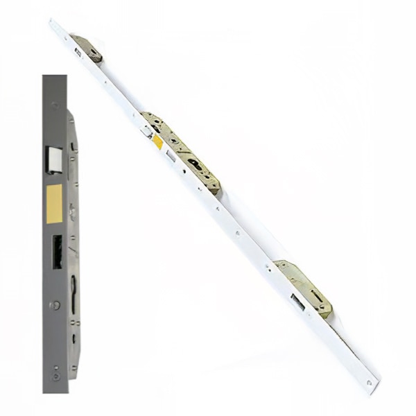 3 point storm door lock, Left Hinge Door in Gray