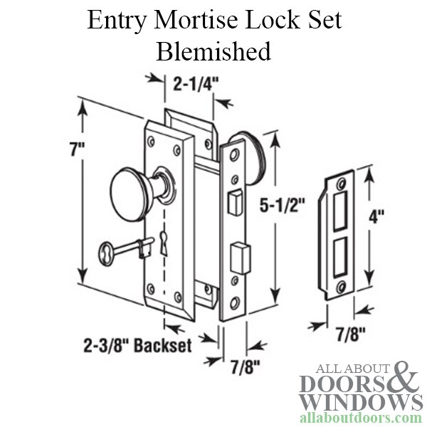 Victorian Style Keyed Mortise Entry Lock Set, Blemished Classic Bronze