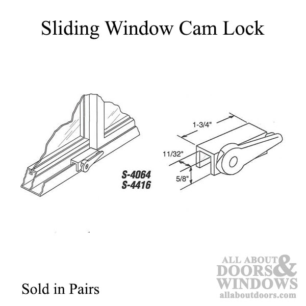 Sliding Window Cam Lock Dimensions
