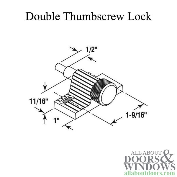Double Thumbscrew Lock Dimensional Drawing