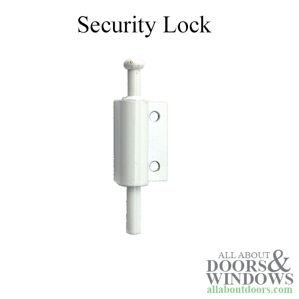 Patio Door Push Pull Security Lock White, Sliding Glass Door Security Pin