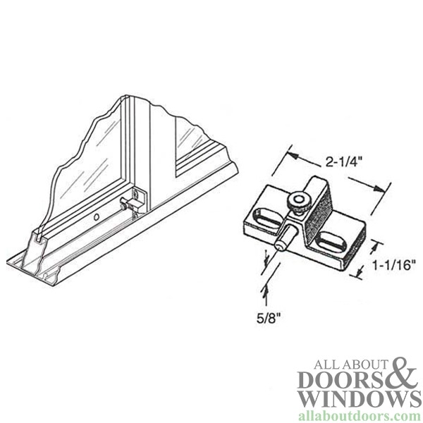 Security bolt lock for sliding doors and windows Dimensions