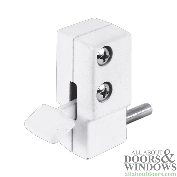 Step-on patio door lock in white