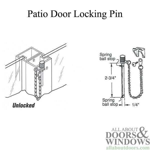 Patio Door Locking Pin with Detent